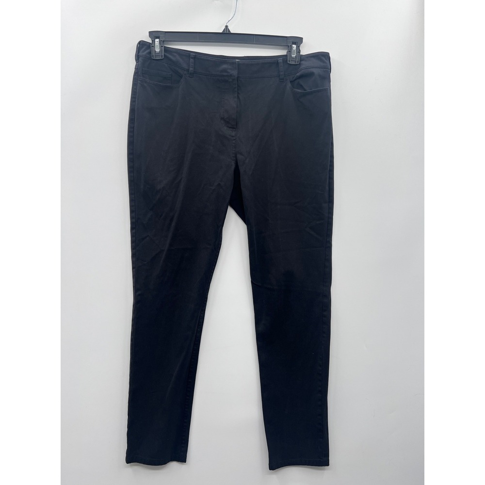 Hobbs London Women Black Flat Front‎ Straight Leg Pants Trousers Size US 12